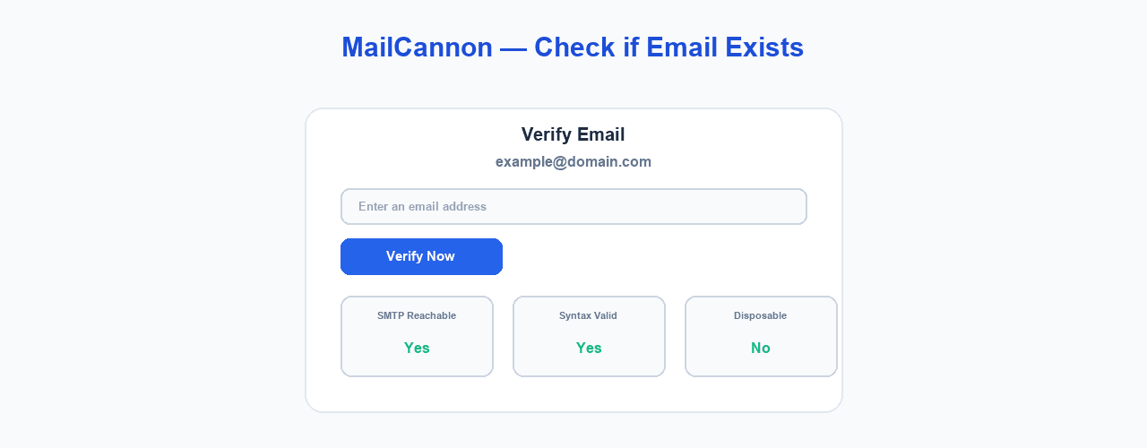 MailCannon tool to check if an email address exists