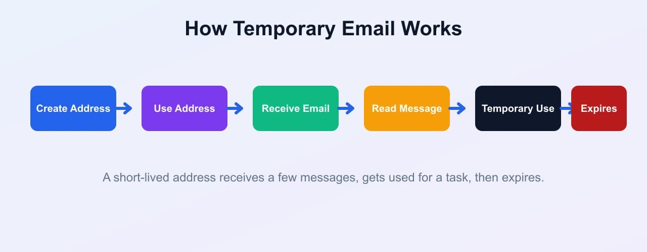 How temporary email works from address creation to receiving messages and expiration